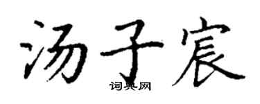 丁谦汤子宸楷书个性签名怎么写
