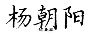 丁谦杨朝阳楷书个性签名怎么写