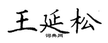 丁谦王延松楷书个性签名怎么写