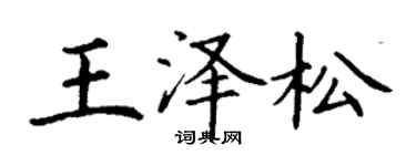 丁谦王泽松楷书个性签名怎么写