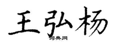丁谦王弘杨楷书个性签名怎么写