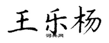 丁谦王乐杨楷书个性签名怎么写