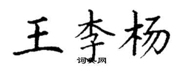 丁谦王李杨楷书个性签名怎么写