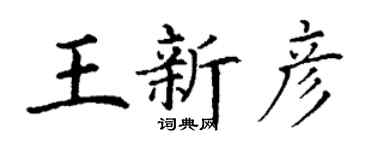 丁谦王新彦楷书个性签名怎么写