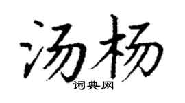 丁谦汤杨楷书个性签名怎么写