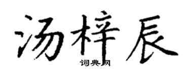 丁谦汤梓辰楷书个性签名怎么写