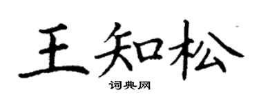 丁谦王知松楷书个性签名怎么写