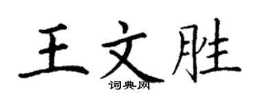丁谦王文胜楷书个性签名怎么写