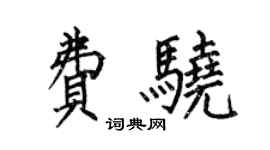 何伯昌费骁楷书个性签名怎么写