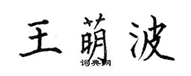 何伯昌王萌波楷书个性签名怎么写