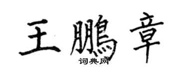 何伯昌王鹏章楷书个性签名怎么写