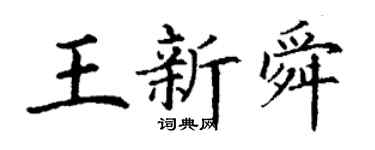 丁谦王新舜楷书个性签名怎么写