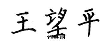 何伯昌王望平楷书个性签名怎么写