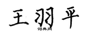 何伯昌王羽平楷书个性签名怎么写