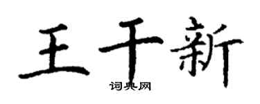 丁谦王干新楷书个性签名怎么写