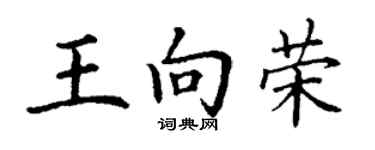 丁谦王向荣楷书个性签名怎么写