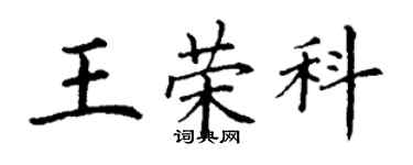 丁谦王荣科楷书个性签名怎么写