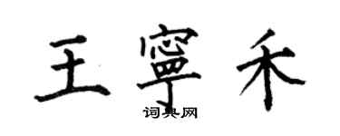 何伯昌王宁禾楷书个性签名怎么写