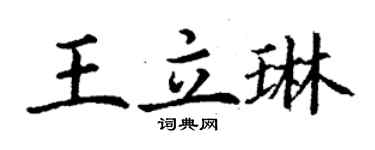 丁谦王立琳楷书个性签名怎么写