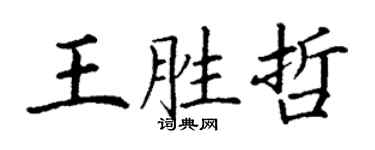 丁谦王胜哲楷书个性签名怎么写