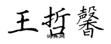 丁谦王哲馨楷书个性签名怎么写