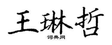 丁谦王琳哲楷书个性签名怎么写