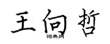 何伯昌王向哲楷书个性签名怎么写