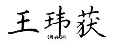 丁谦王玮获楷书个性签名怎么写