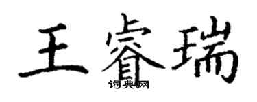 丁谦王睿瑞楷书个性签名怎么写
