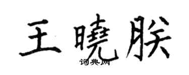 何伯昌王晓朕楷书个性签名怎么写