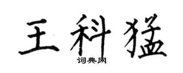 何伯昌王科猛楷书个性签名怎么写
