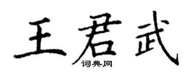 丁谦王君武楷书个性签名怎么写