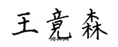 何伯昌王竞森楷书个性签名怎么写