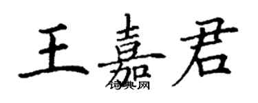 丁谦王嘉君楷书个性签名怎么写