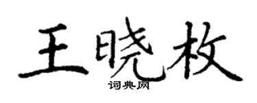 丁谦王晓枚楷书个性签名怎么写