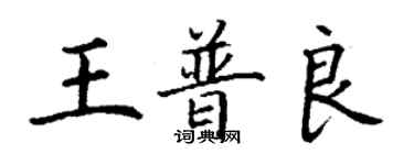 丁谦王普良楷书个性签名怎么写