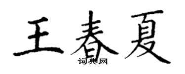 丁谦王春夏楷书个性签名怎么写