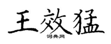 丁谦王效猛楷书个性签名怎么写