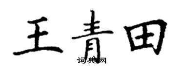 丁谦王青田楷书个性签名怎么写