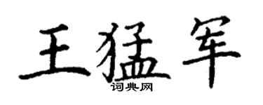 丁谦王猛军楷书个性签名怎么写