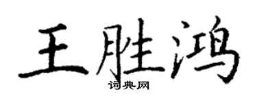 丁谦王胜鸿楷书个性签名怎么写