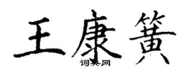 丁谦王康簧楷书个性签名怎么写