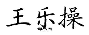 丁谦王乐操楷书个性签名怎么写