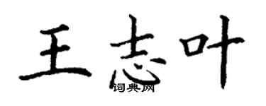 丁谦王志叶楷书个性签名怎么写