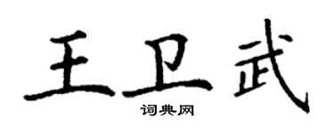 丁谦王卫武楷书个性签名怎么写