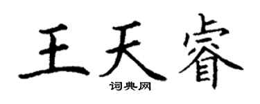 丁谦王天睿楷书个性签名怎么写