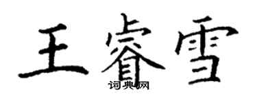 丁谦王睿雪楷书个性签名怎么写
