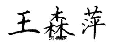 丁谦王森萍楷书个性签名怎么写
