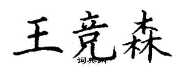 丁谦王竞森楷书个性签名怎么写