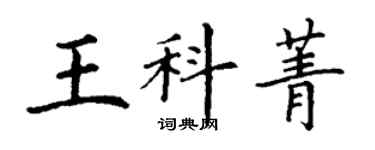 丁谦王科菁楷书个性签名怎么写